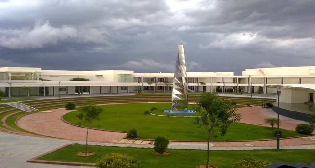 Modern institutional campus courtyard constructed by Sekar Constructions